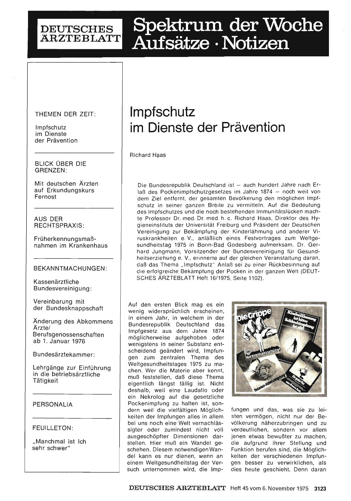 Vorschauseite 1: Impfschutz im Dienste der Prävention