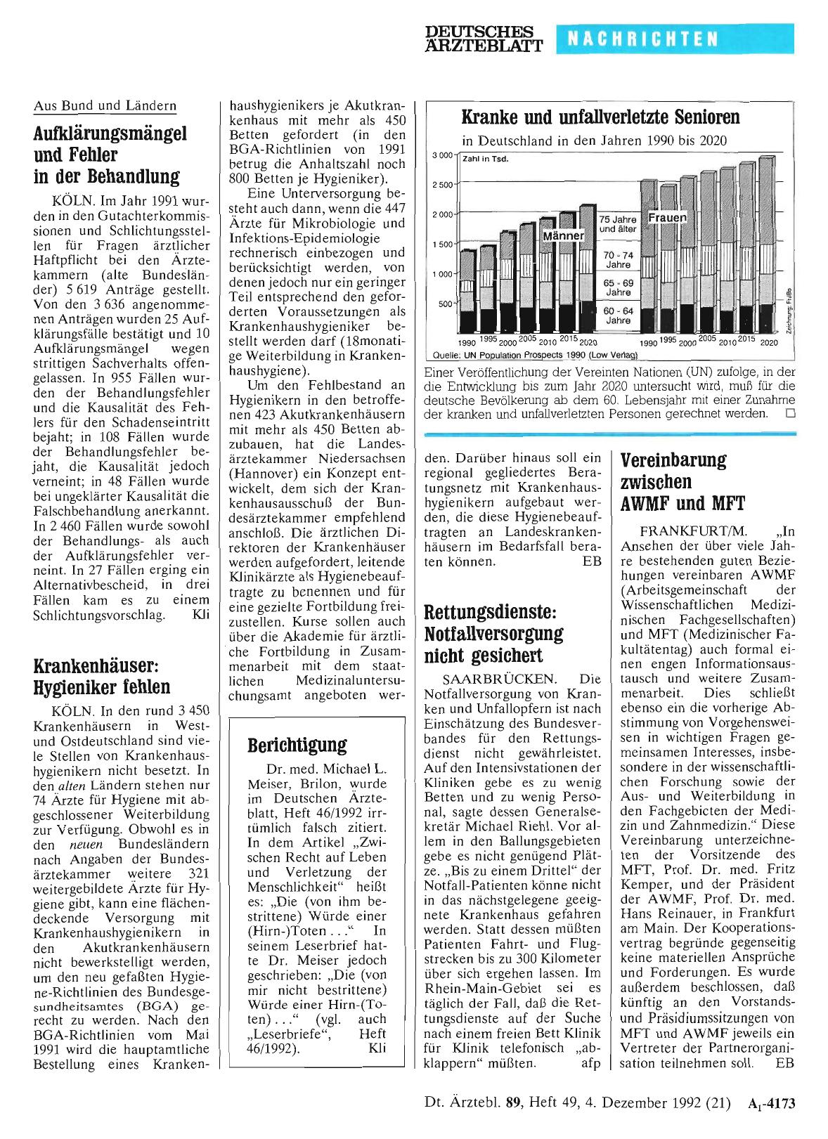 Vorschauseite 1: Kranke und unfallverletzte Senioren