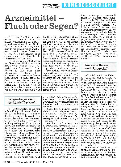 Vorschauseite 1: Arzneimittel — Fluch oder Segen