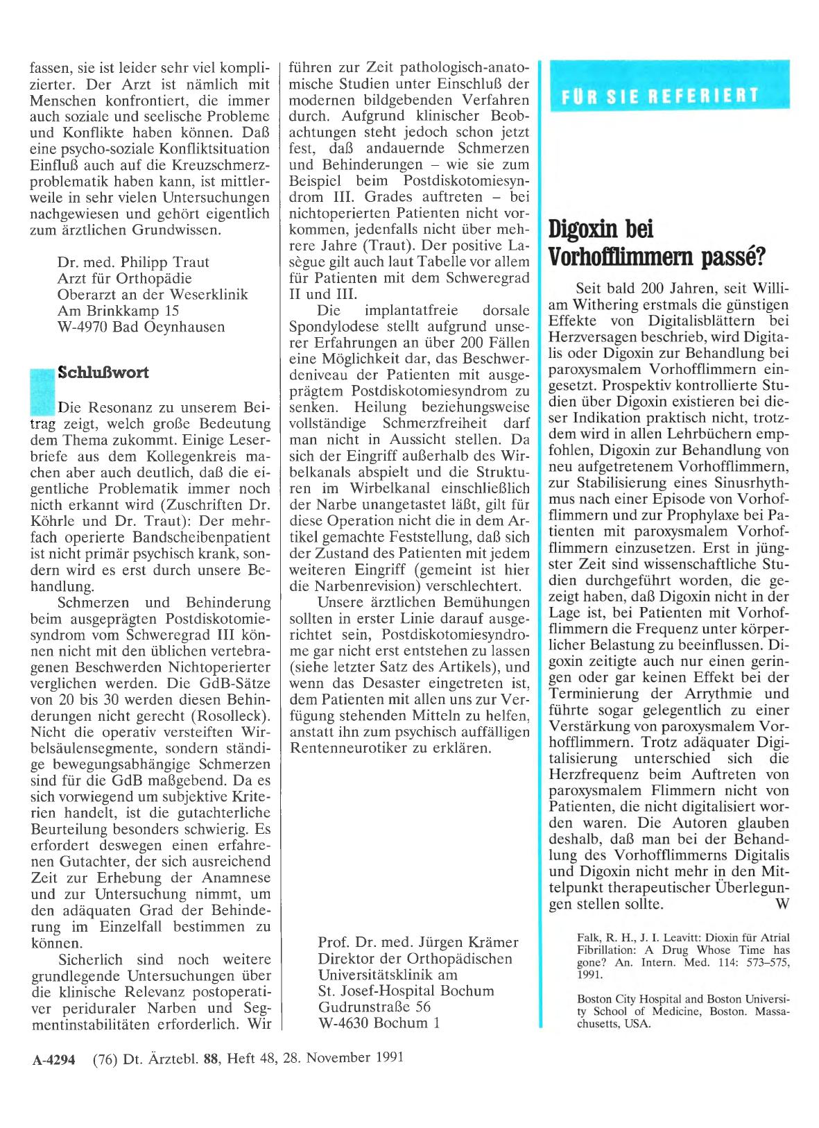Vorschauseite 1: Bandscheiben-Operation – was dann? : Schlußwort