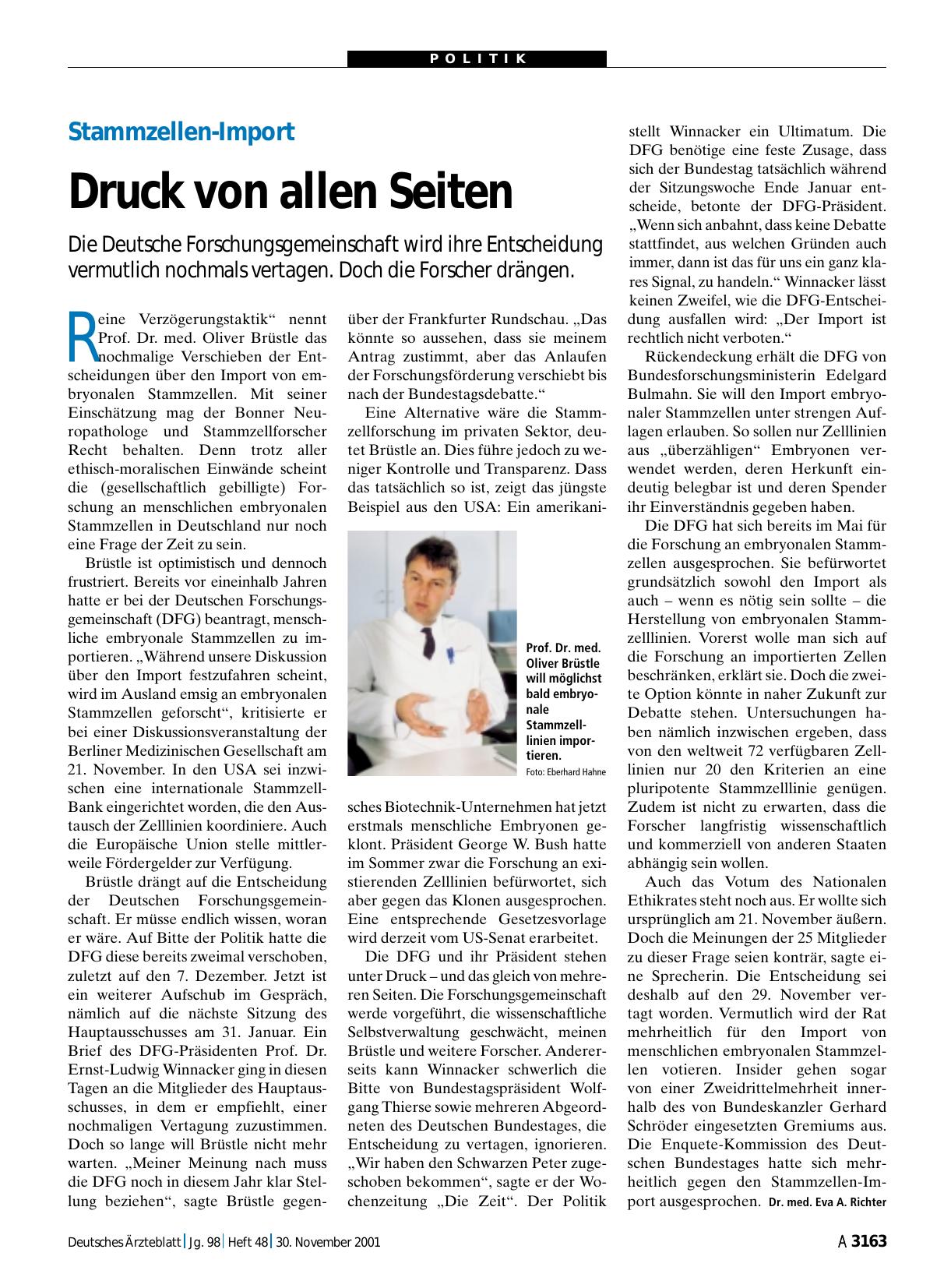Vorschauseite 1: Stammzellen-Import: Druck von allen Seiten
