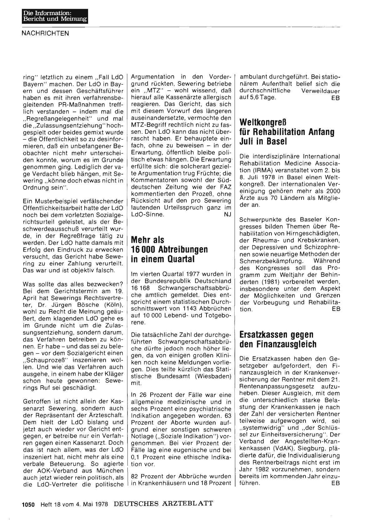Vorschauseite 1: Mehr als 16 000 Abtreibungen in einem Quartal