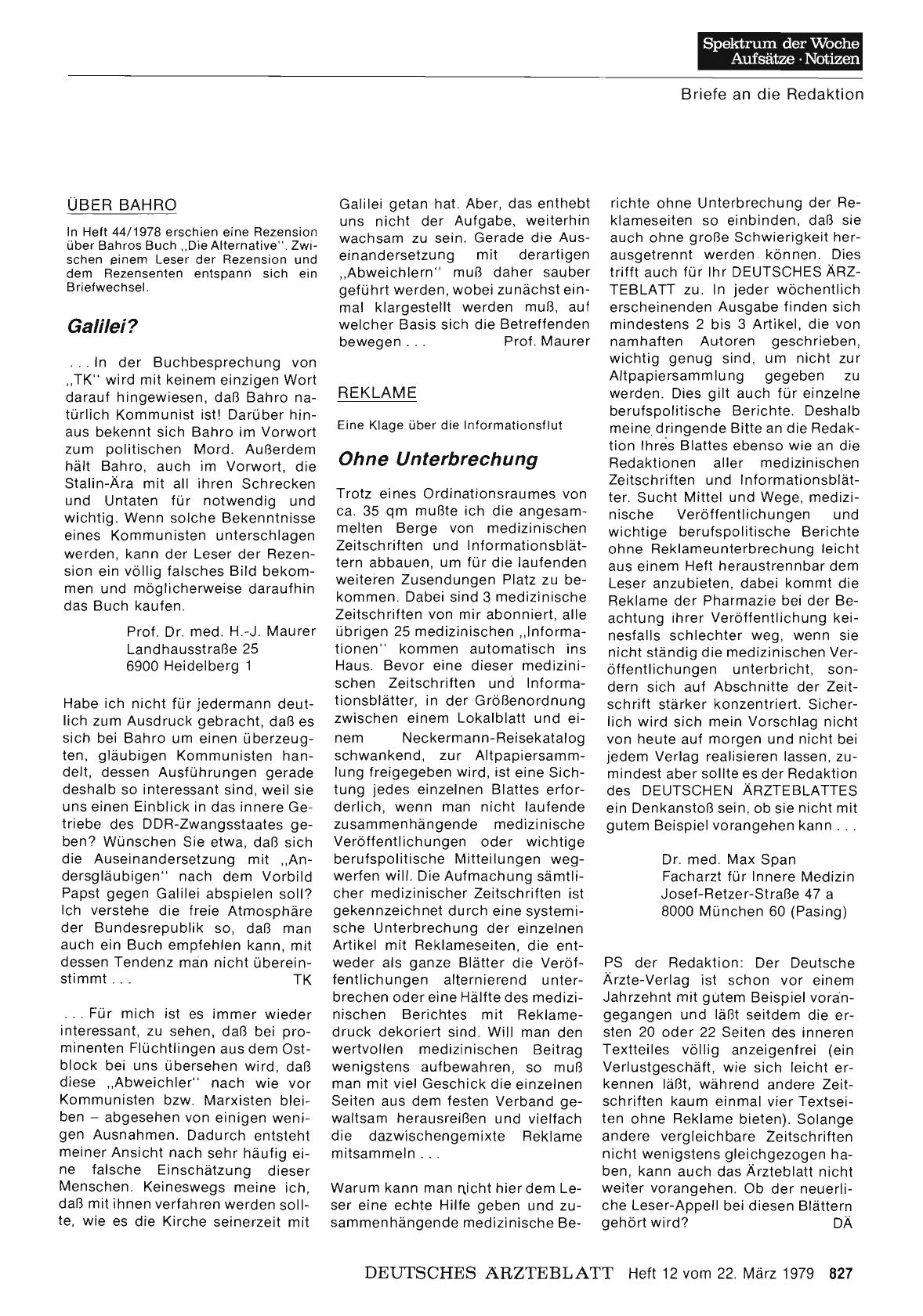 Vorschauseite 1: ÜBER BAHRO: Galilei?