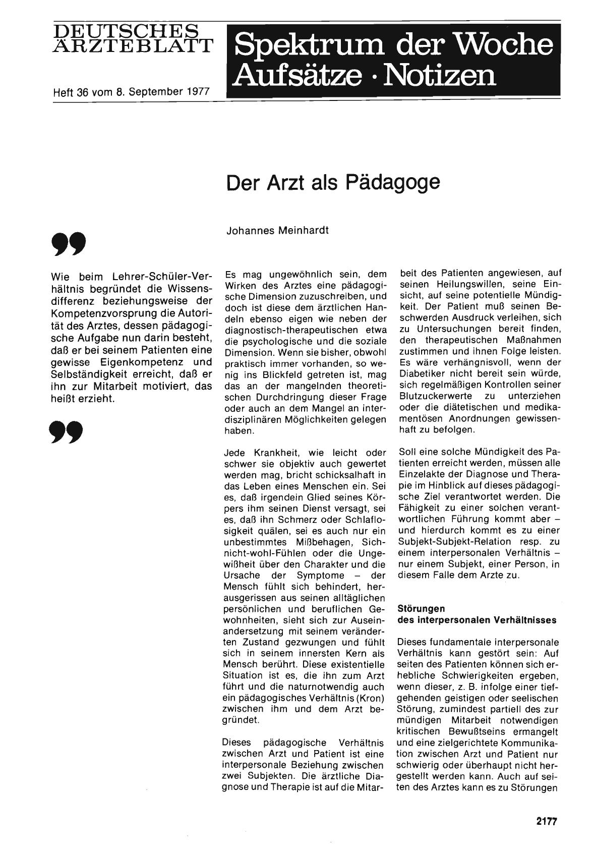 Vorschauseite 1: Der Arzt als Pädagoge
