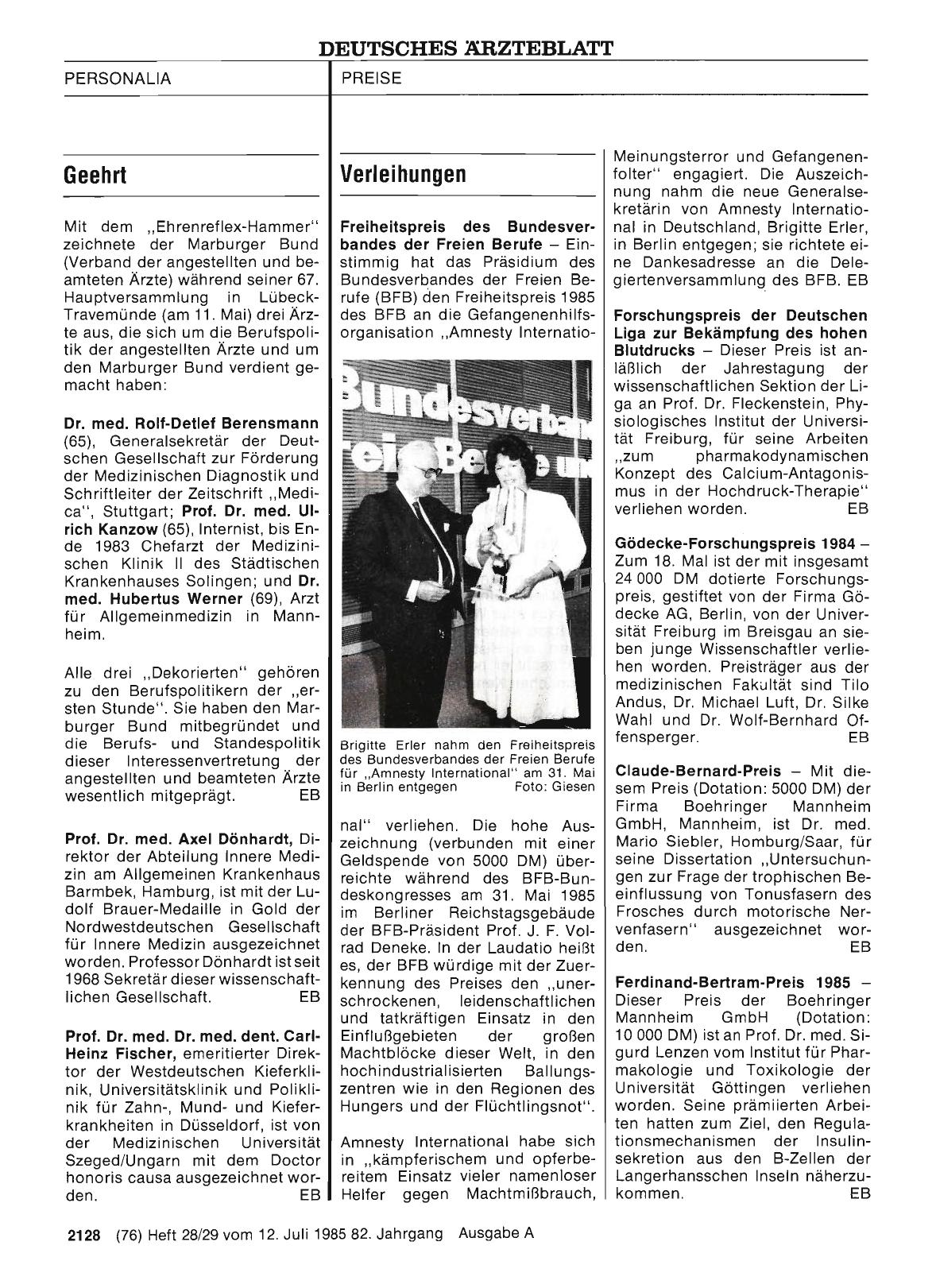 Vorschauseite 1: Verleihungen