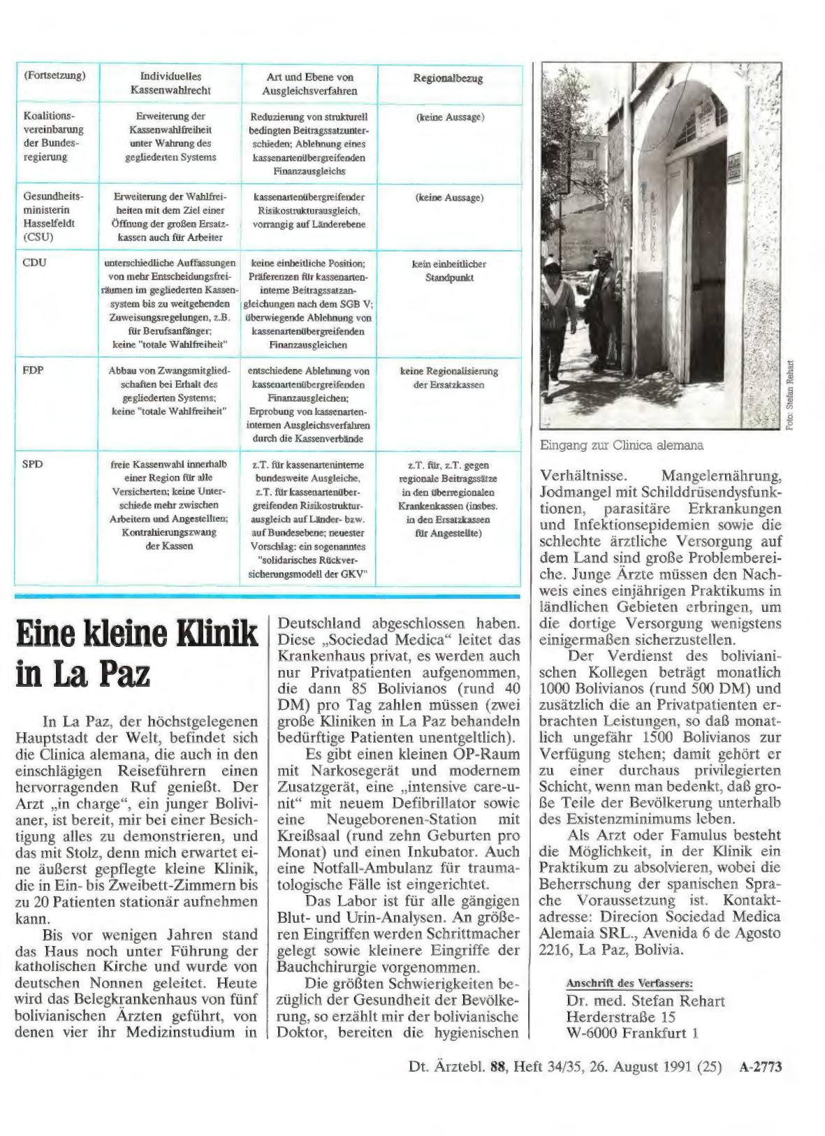 Vorschauseite 1: Eine kleine Klinik in La Paz