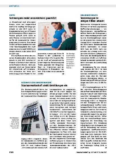 Vorschauseite 1: Grippe: Schwangere meist unzureichend geschützt