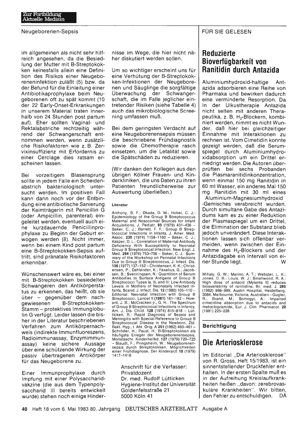 Vorschauseite 1: Die Arteriosklerose