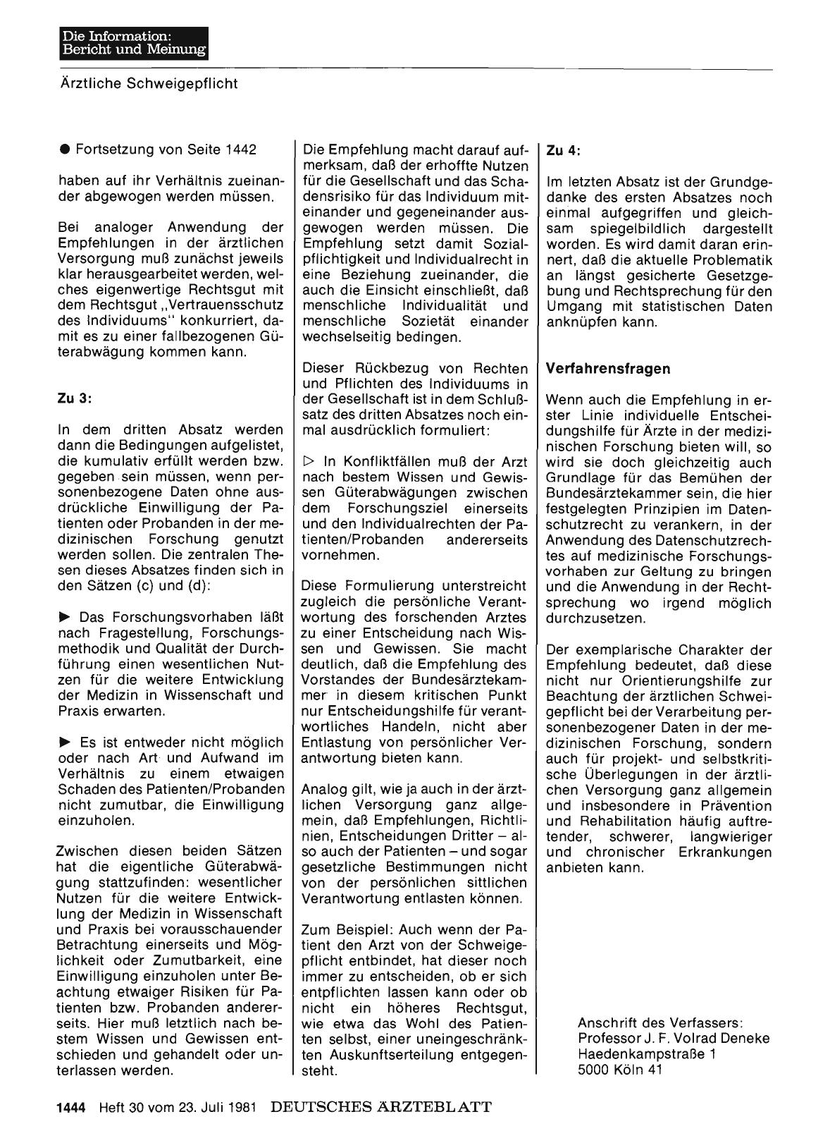 Vorschauseite 1: Beachtung der ärztlichen Schweigepflicht in der medizinischen Forschung (Teil 2)
