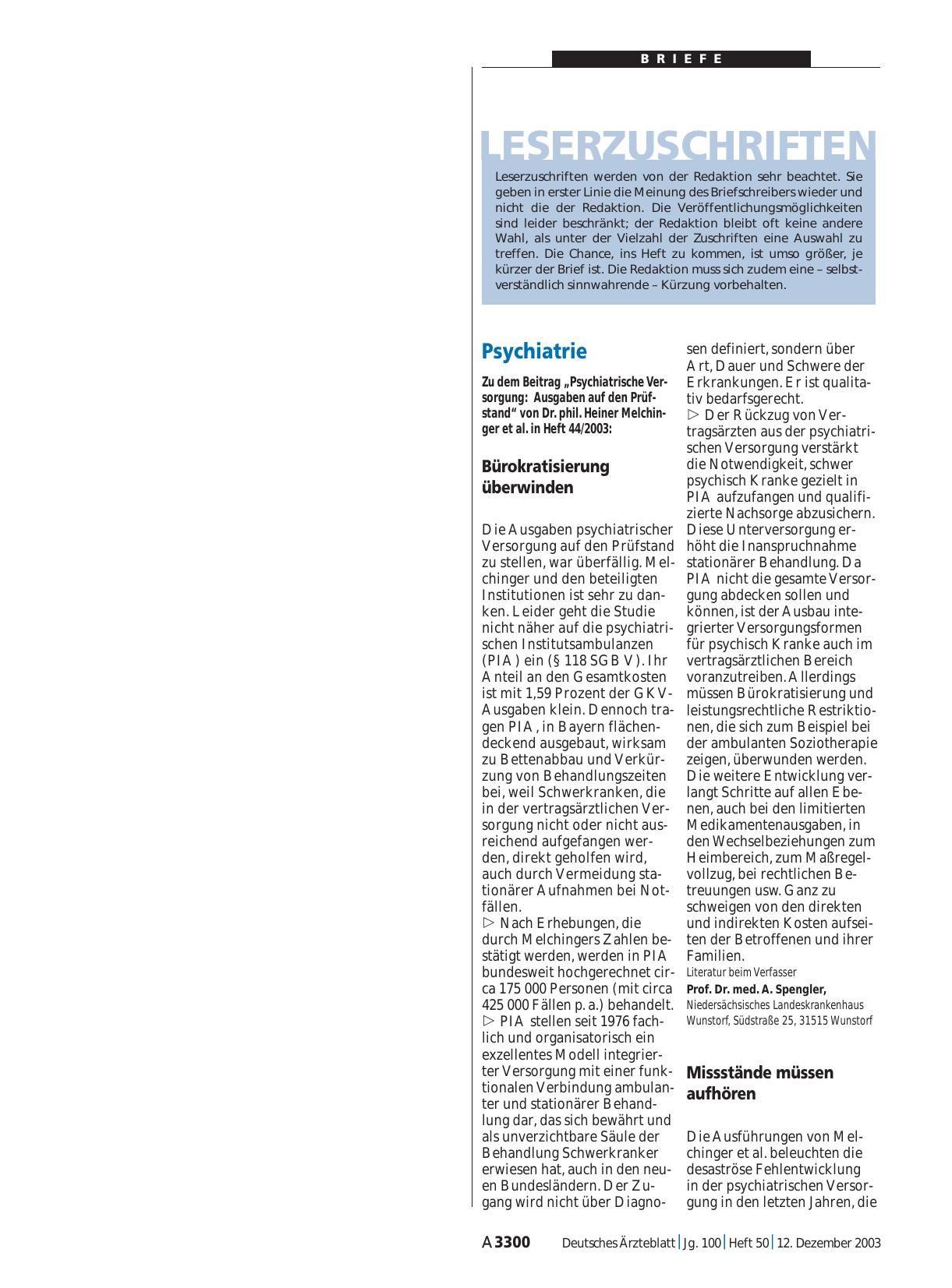 Vorschauseite 1: Psychiatrie: Missstände müssen aufhören