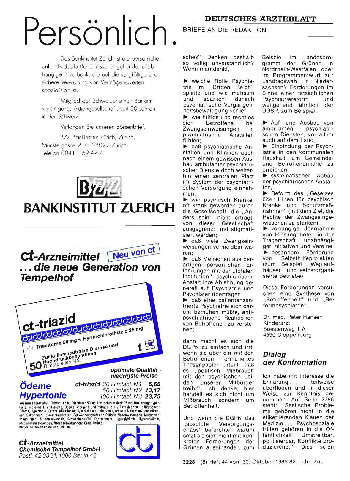 Vorschauseite 1: PSYCHIATRIE: Dialog der Konfrontation