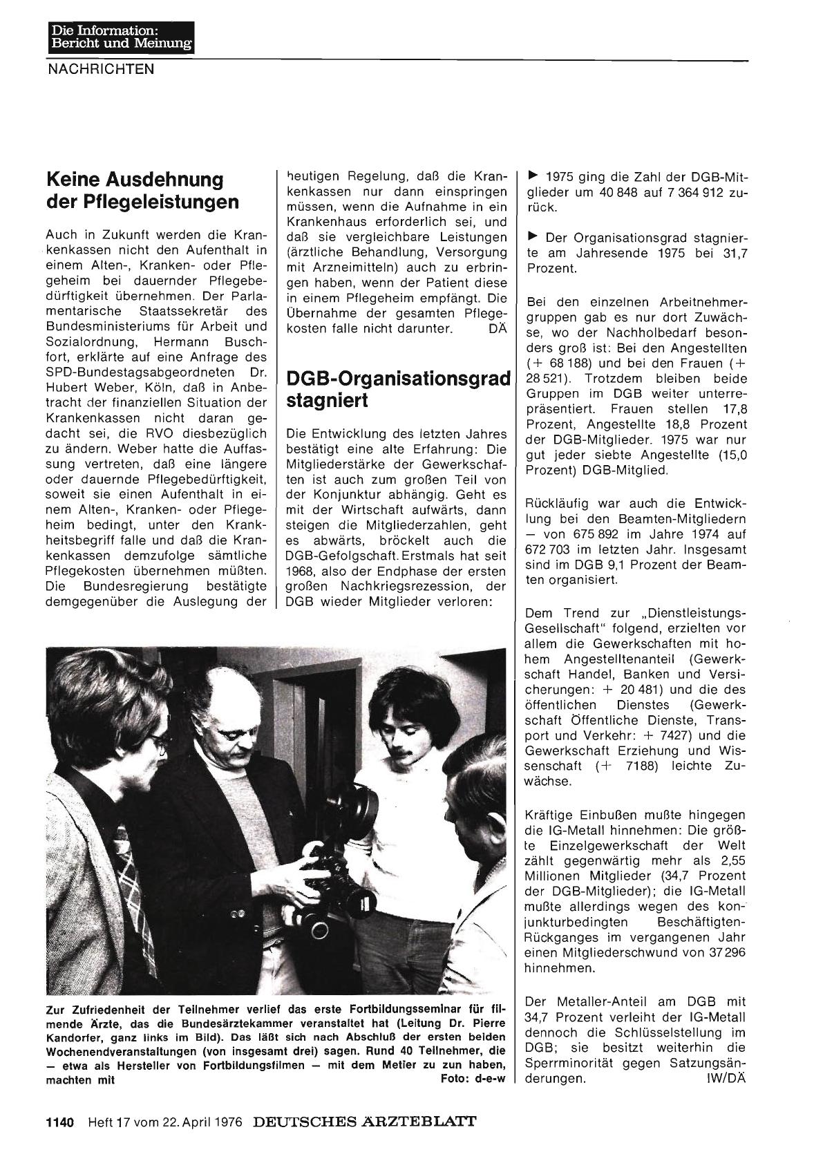 Vorschauseite 1: Keine Ausdehnung der Pflegeleistungen