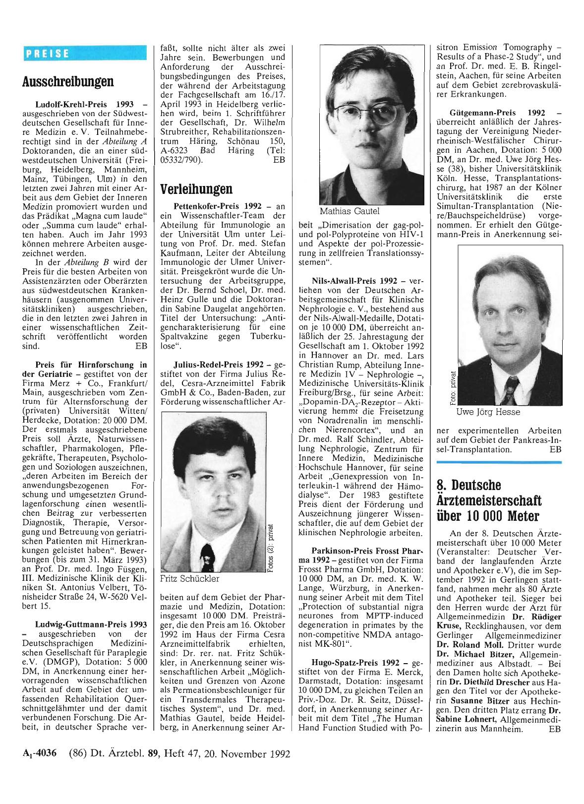 Vorschauseite 1: 8. Deutsche Ärztemeisterschaft über 10 000 Meter