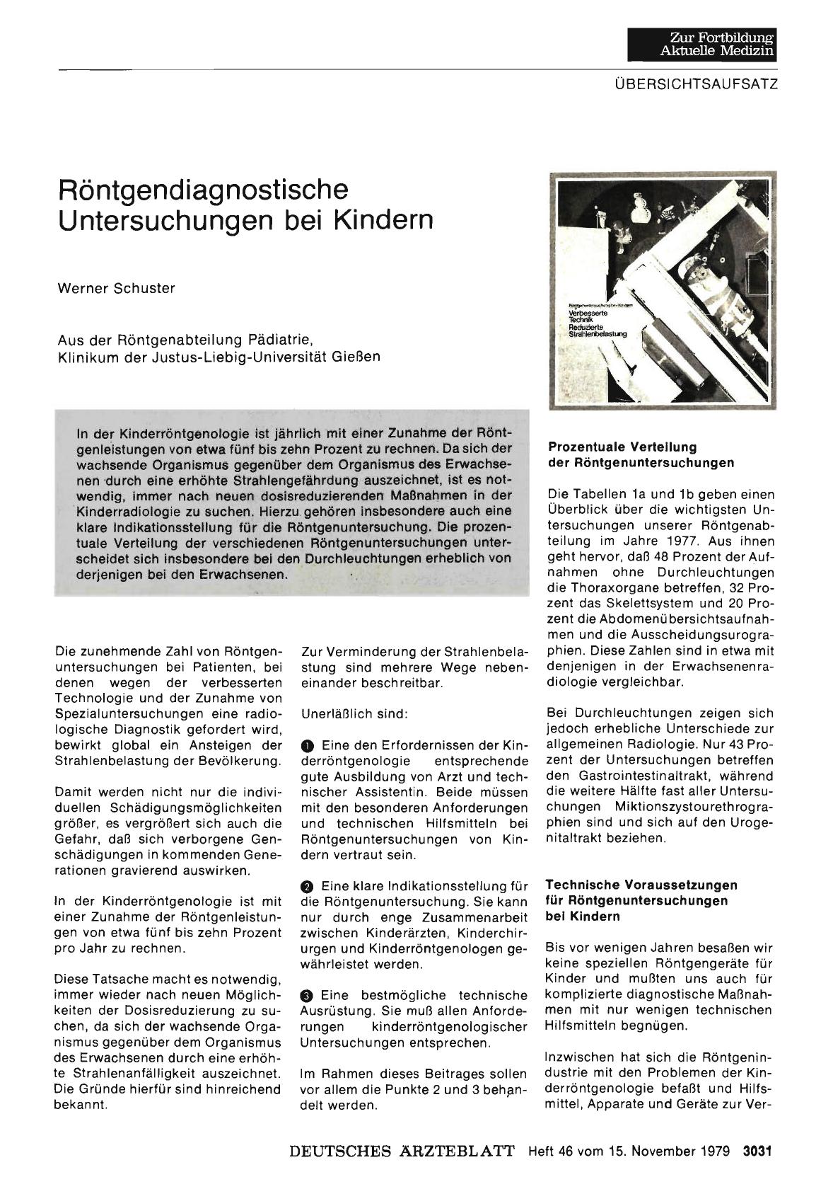 Vorschauseite 1: Röntgendiagnostische Untersuchungen bei Kindern