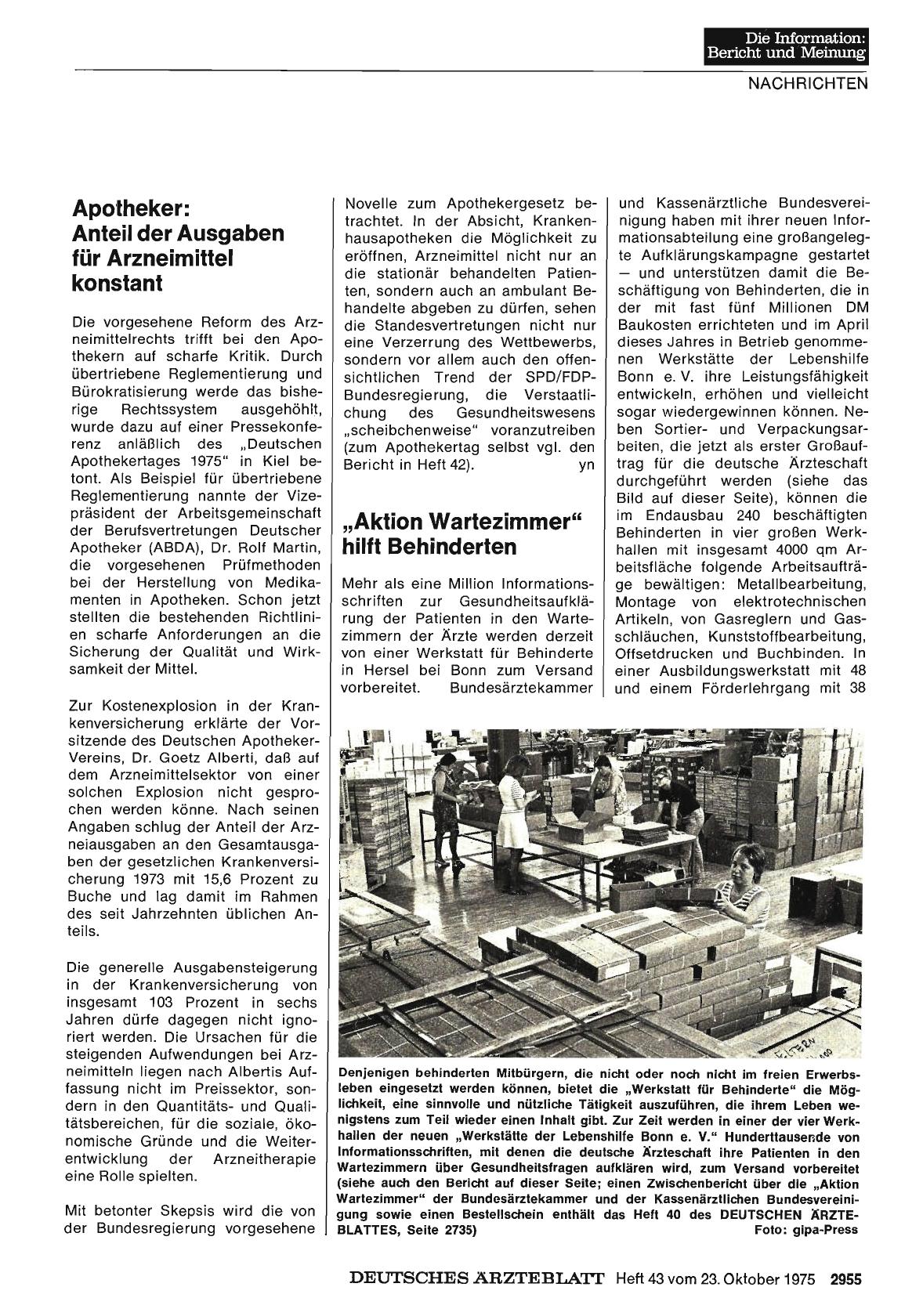 Vorschauseite 1: „Aktion Wartezimmer“ hilft Behinderten