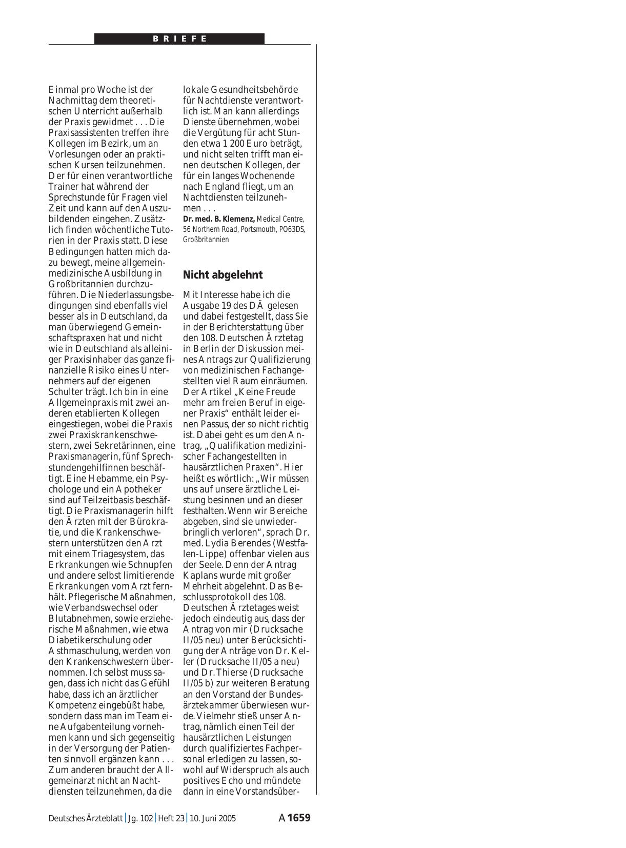 Vorschauseite 1: Arbeitssituation: Nicht abgelehnt