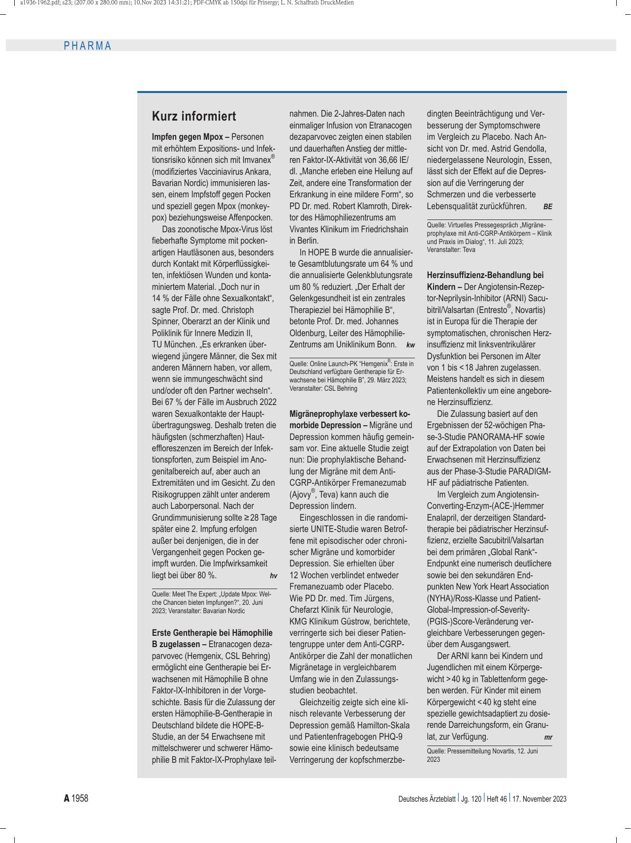 Vorschauseite 1: Kurz informiert.