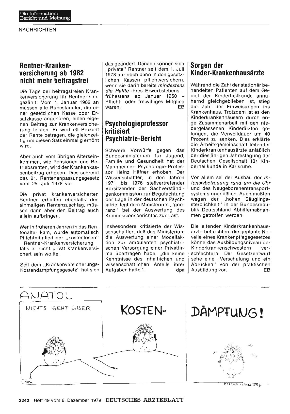 Vorschauseite 1: Sorgen der Kinder-Krankenhausärzte