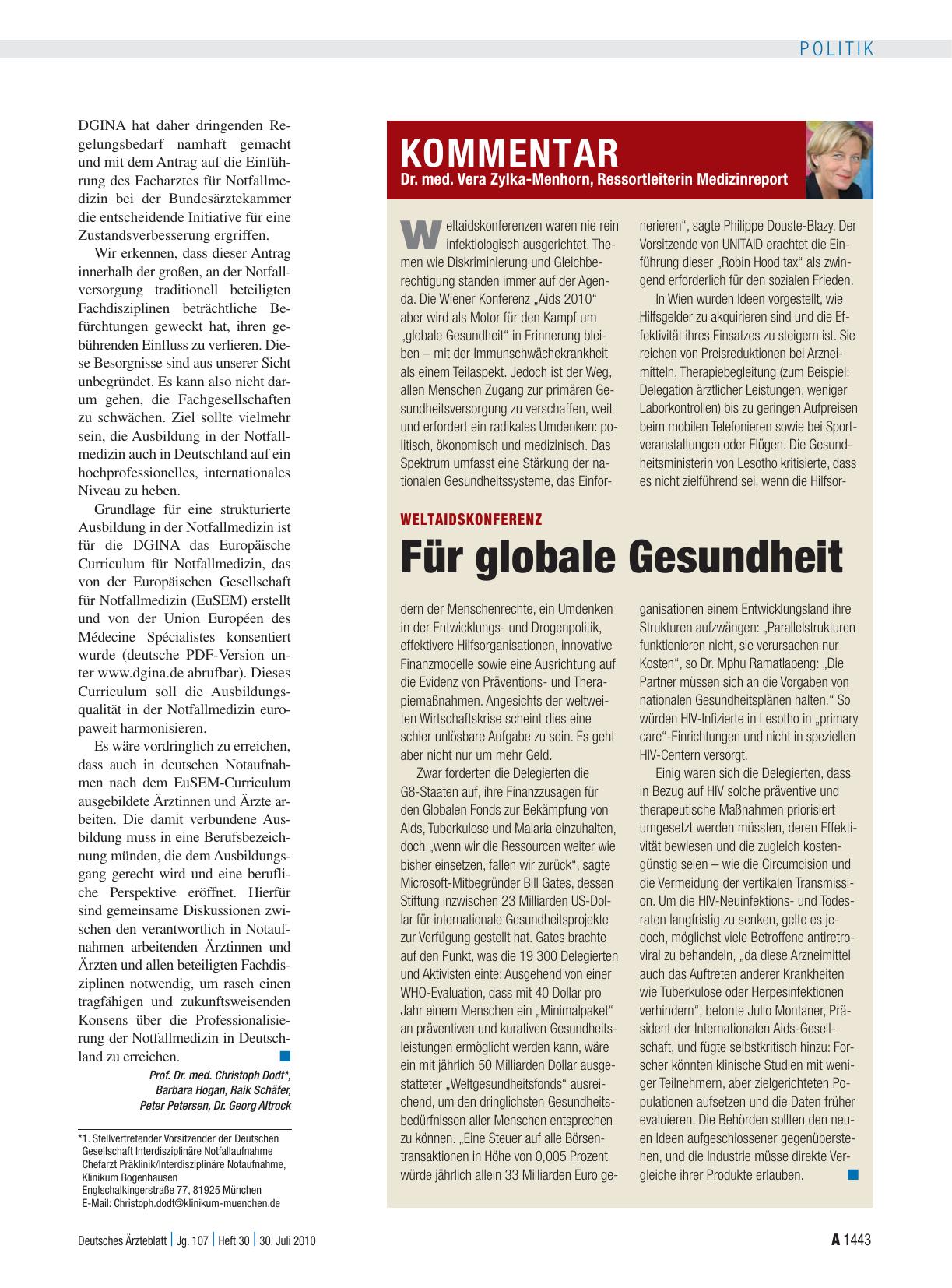 Vorschauseite 1: Weltaidskonferenz: Für globale Gesundheit