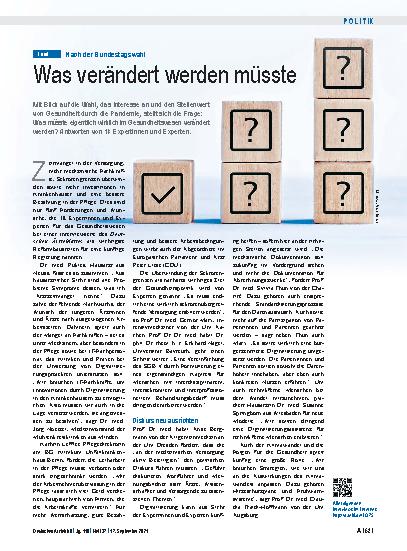 Vorschauseite 1: Nach der Bundestagswahl: Was verändert werden müsste