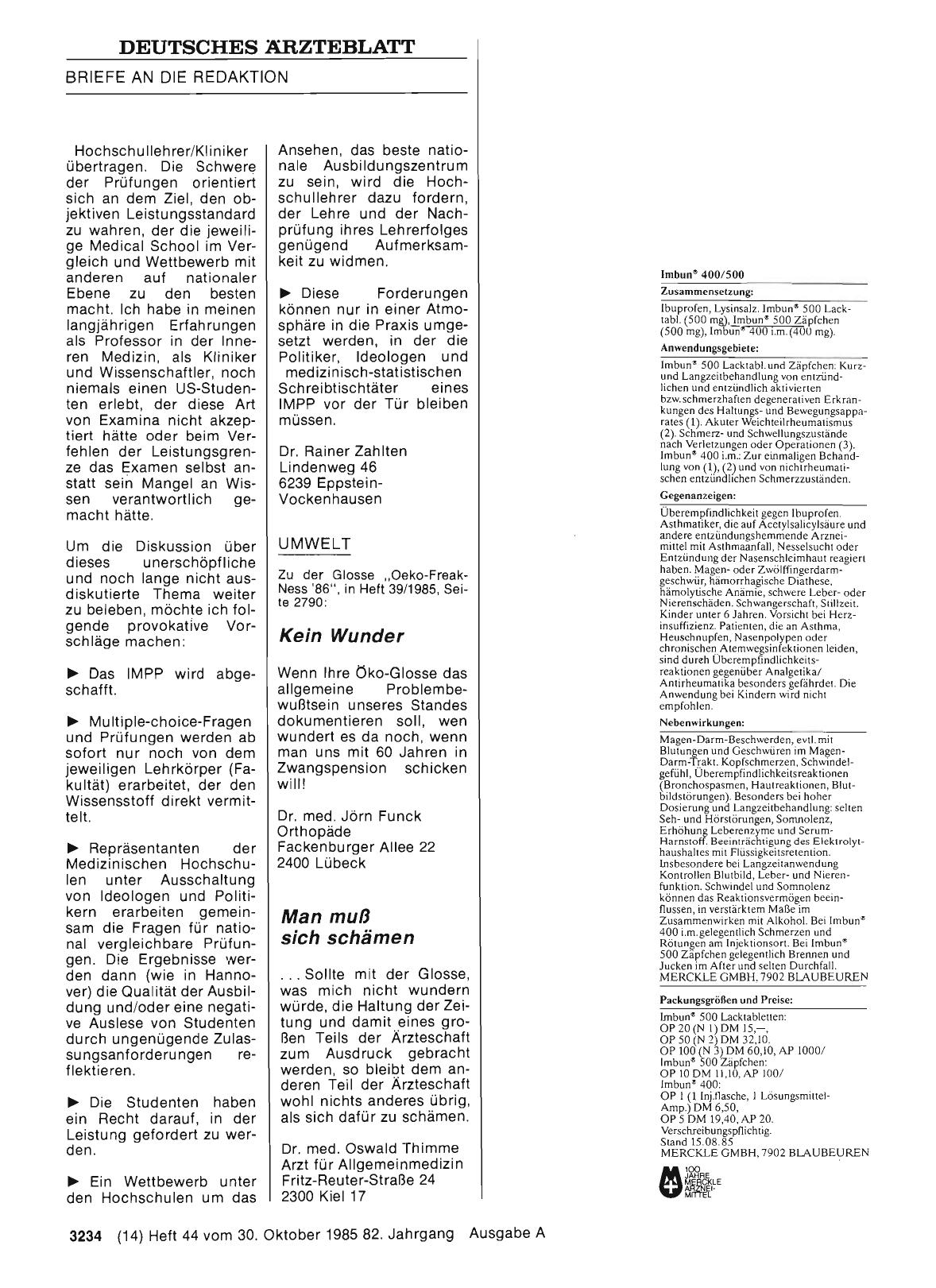 Vorschauseite 1: UMWELT: Man muß sich schämen