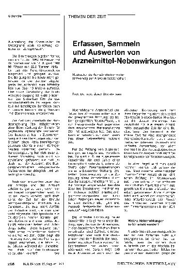 Vorschauseite 1: Erfassen, Sammeln und Auswerten von Arzneimittel-Nebenwirkungen