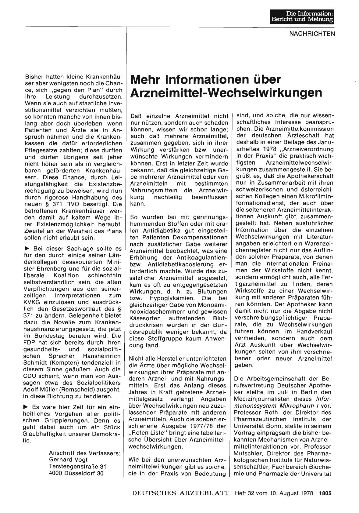 Vorschauseite 1: Mehr Informationen über Arzneimittel-Wechselwirkungen