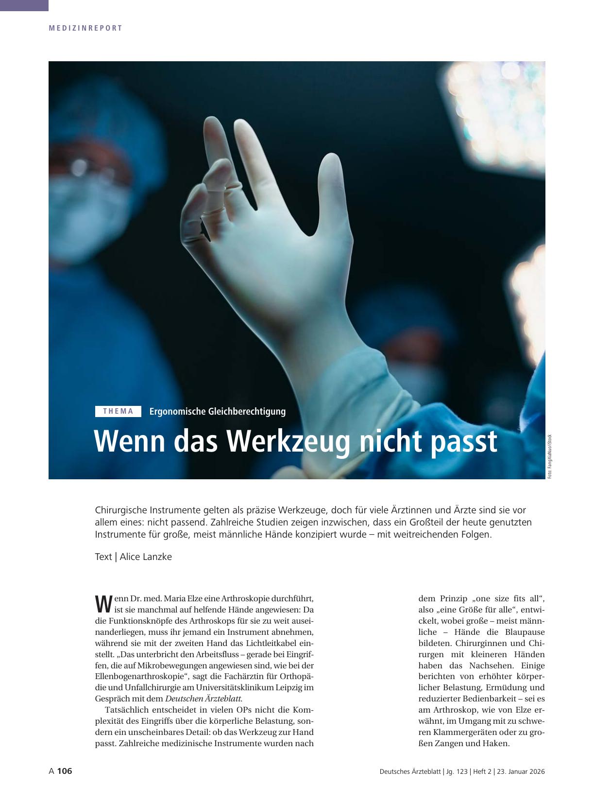 Vorschauseite 1: Ergonomische Gleichberechtigung: Wenn das Werkzeug nicht passt