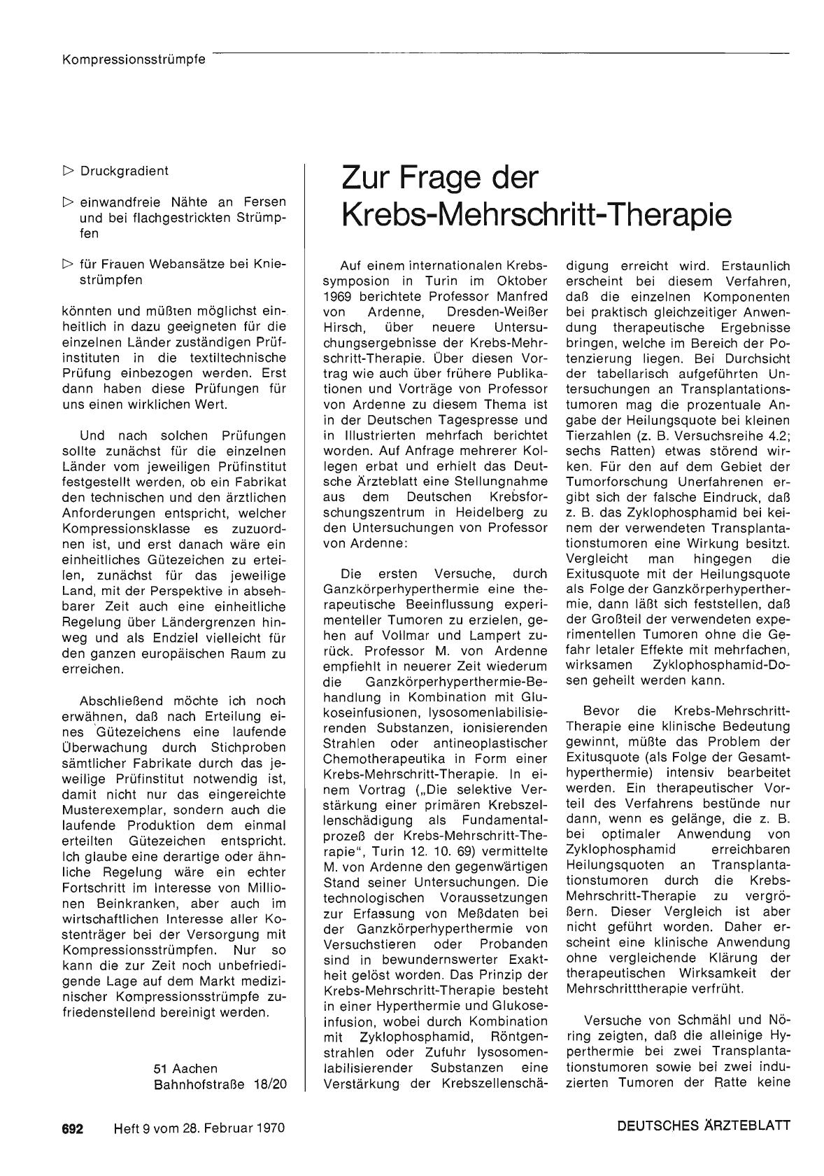 Vorschauseite 1: Zur Frage der Krebs-Mehrschritt-Therapie