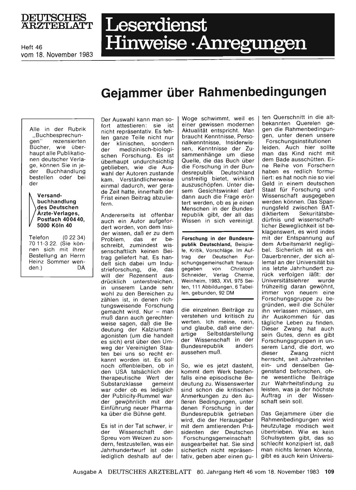 Vorschauseite 1: Gejammer über Rahmenbedingungen