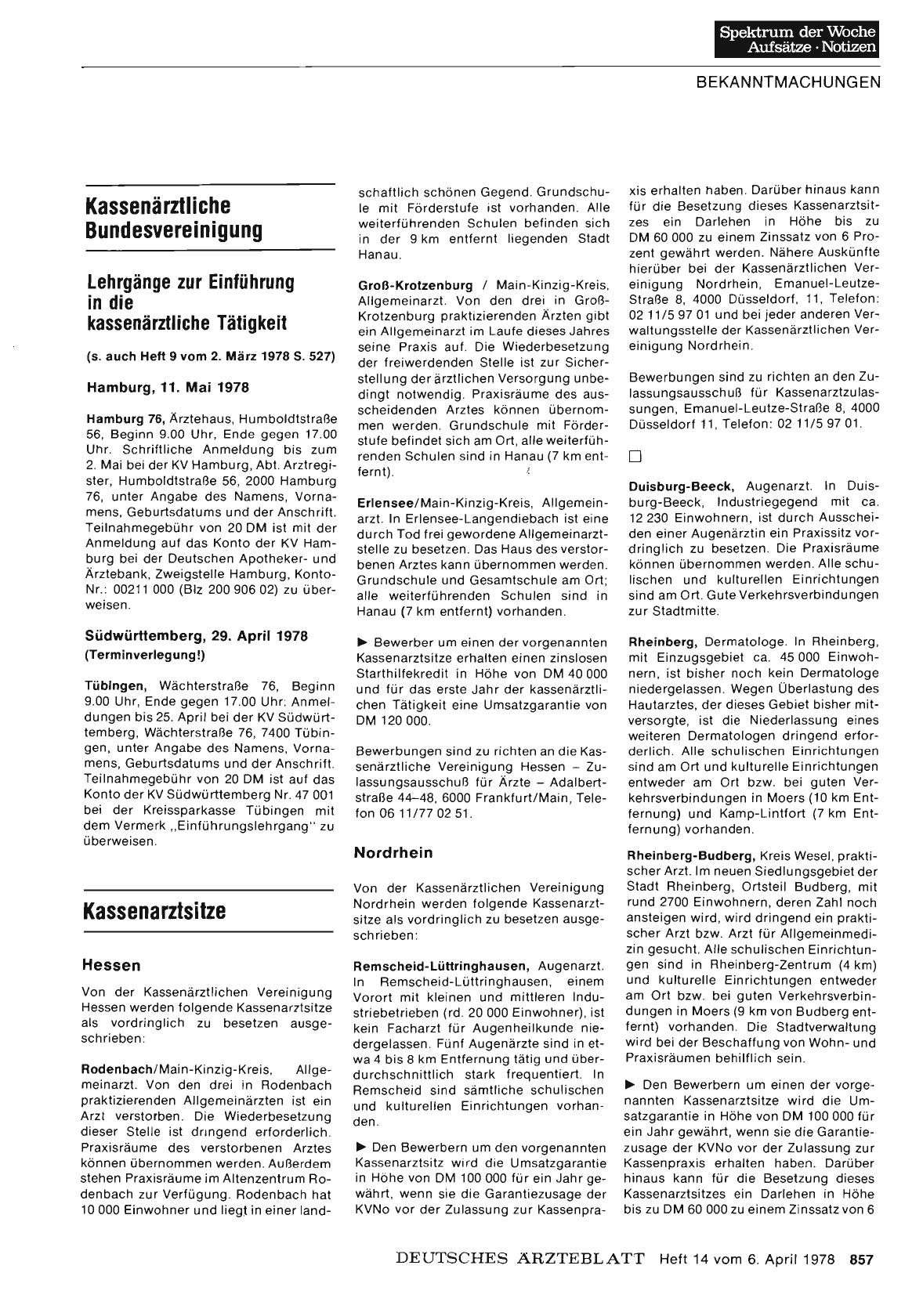 Vorschauseite 1: Kassenarztsitze