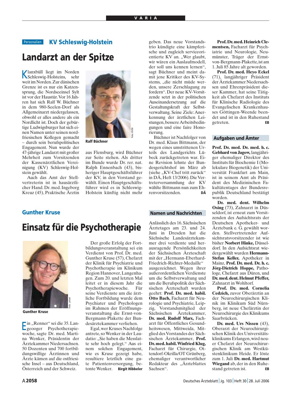 Vorschauseite 1: Namen und Nachrichten