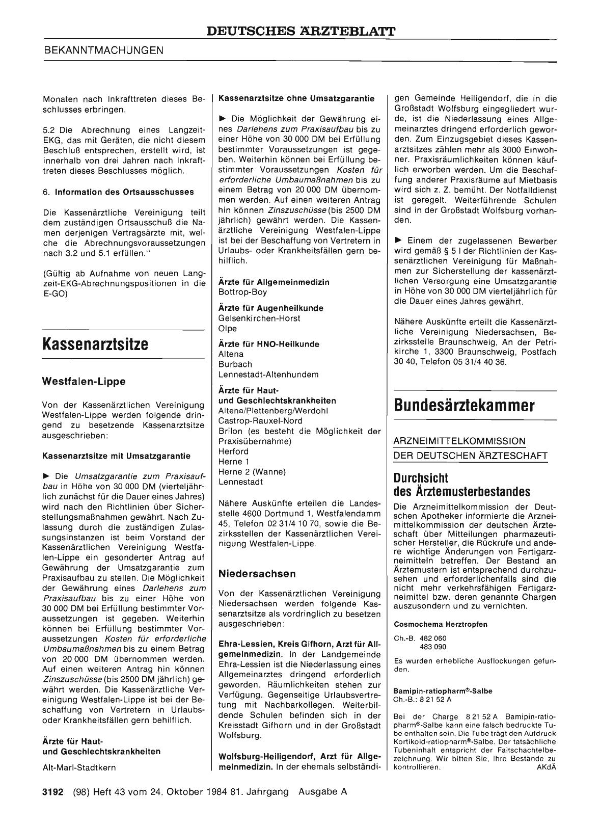 Vorschauseite 1: Kassenarztsitze