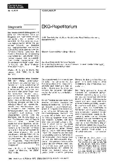 Vorschauseite 1: EKG-Repetitorium: XVIII. Zweitinfarkte, multiple Herzinfarkte, Herzinfarktausdehnung, Rieseninfarkte