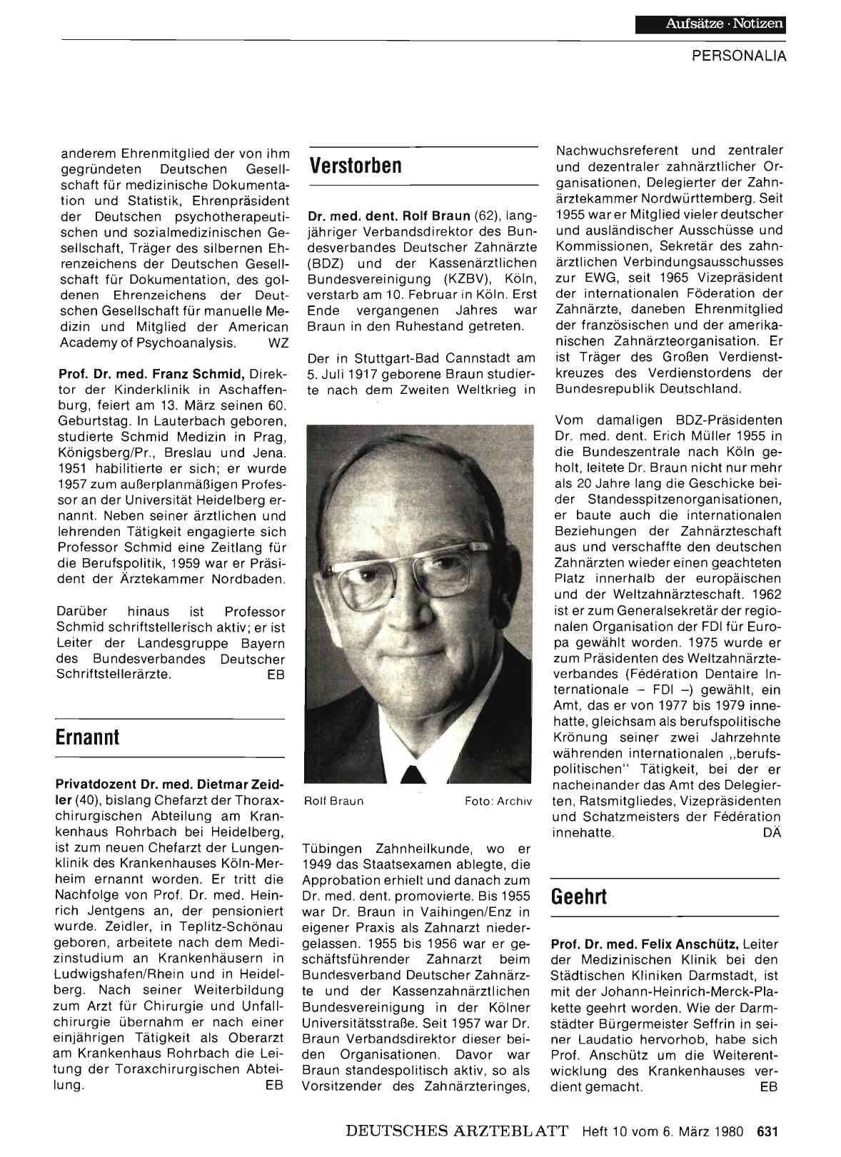 Vorschauseite 1: Prof. Dr. med. Franz Schmid