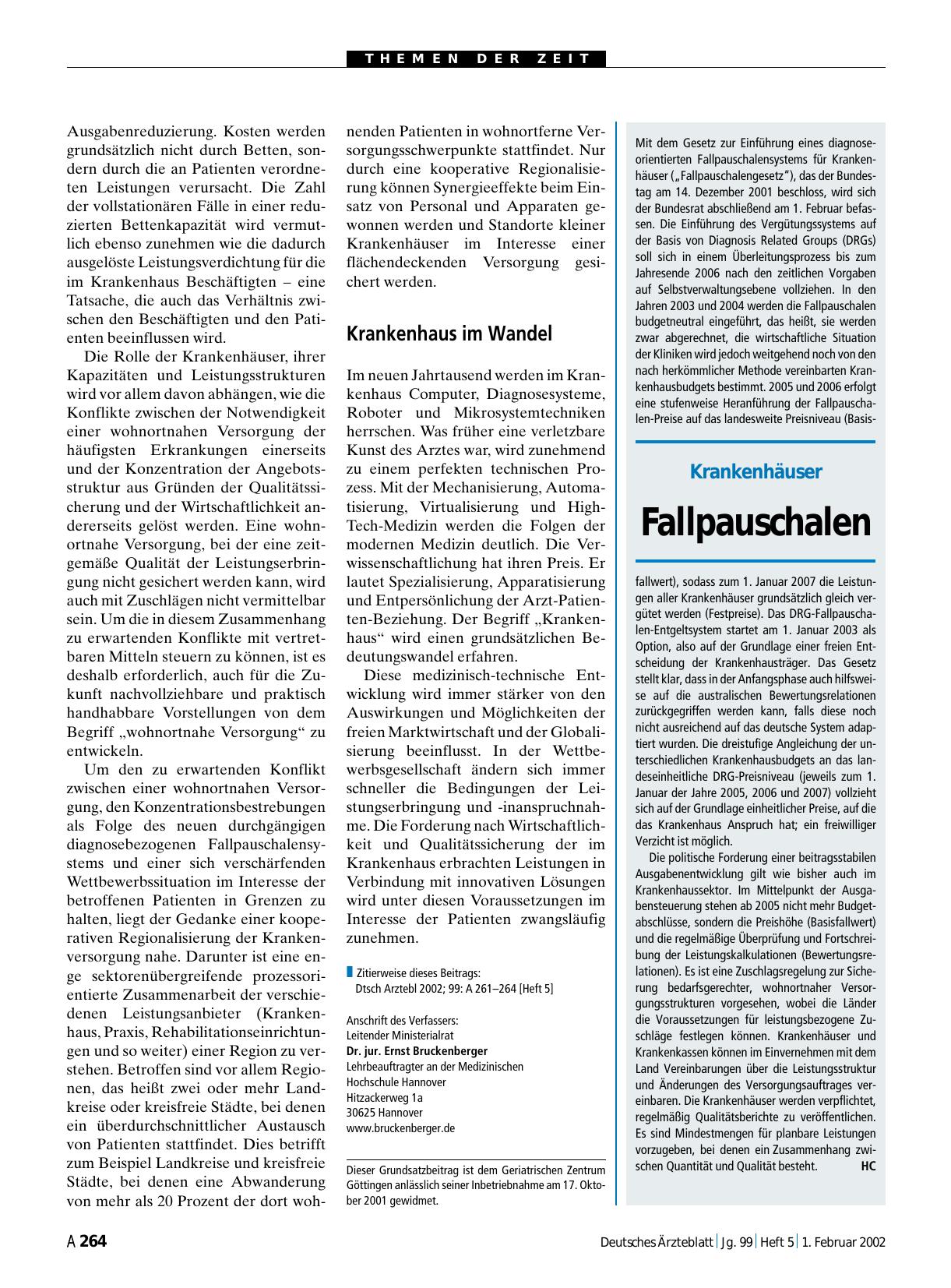 Vorschauseite 1: Krankenhäuser: Fallpauschalen