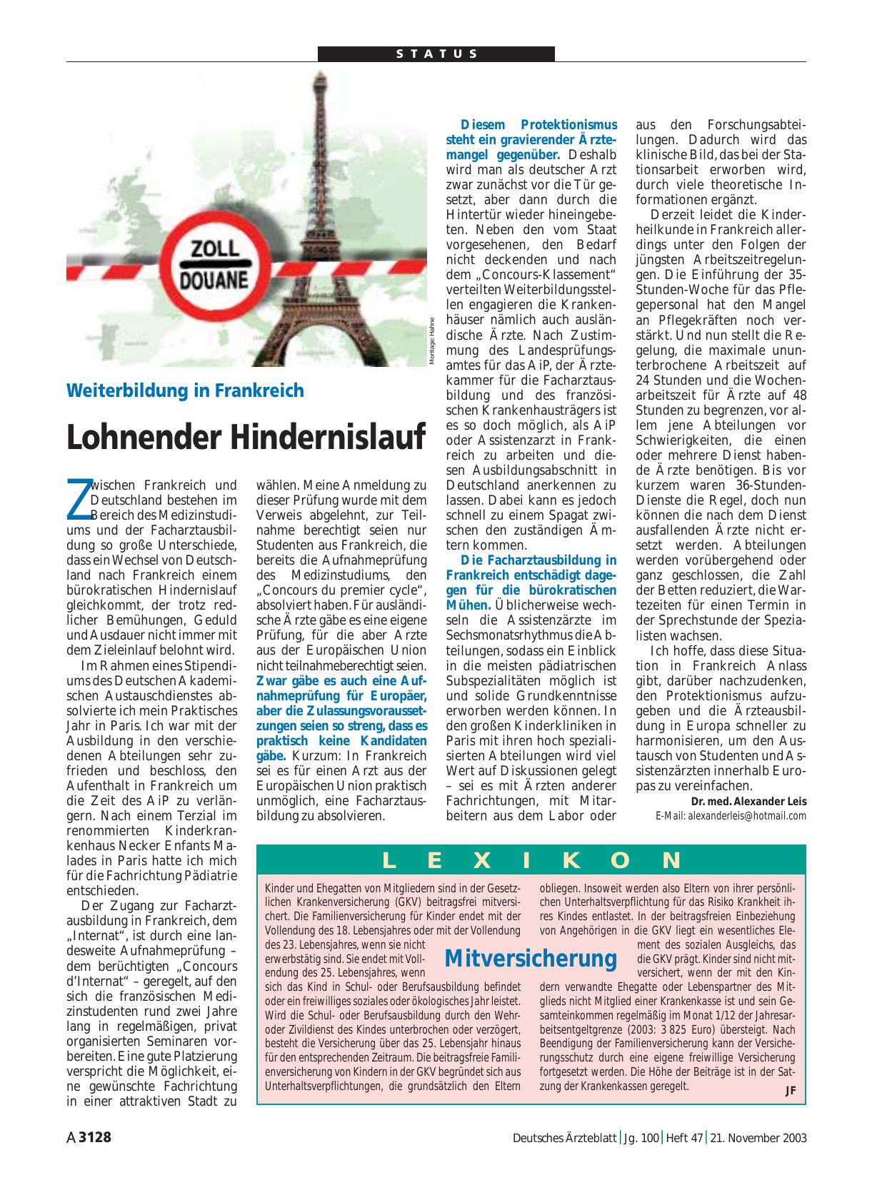 Vorschauseite 1: Lexikon: Mitversicherung