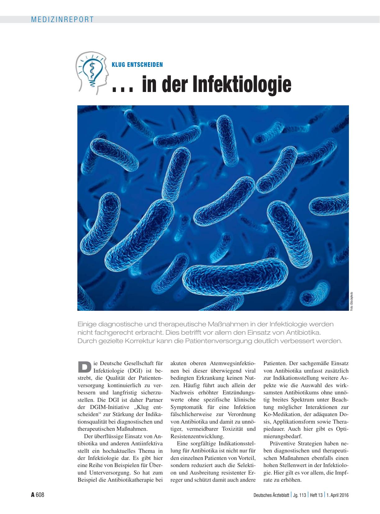 Vorschauseite 1: Klug entscheiden: . . . in der Infektiologie