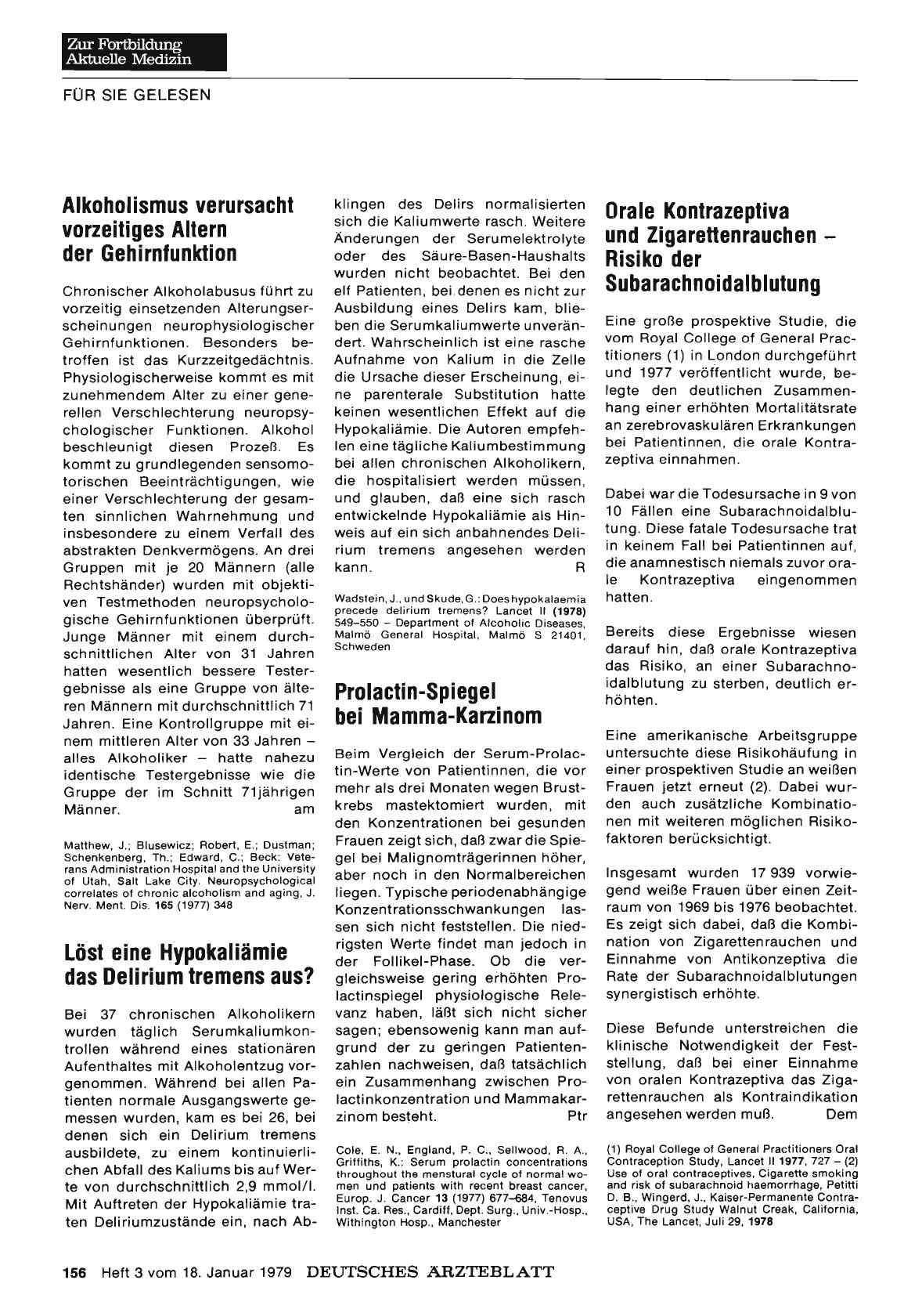 Vorschauseite 1: Löst eine Hypokaliämie das Delirium tremens aus?