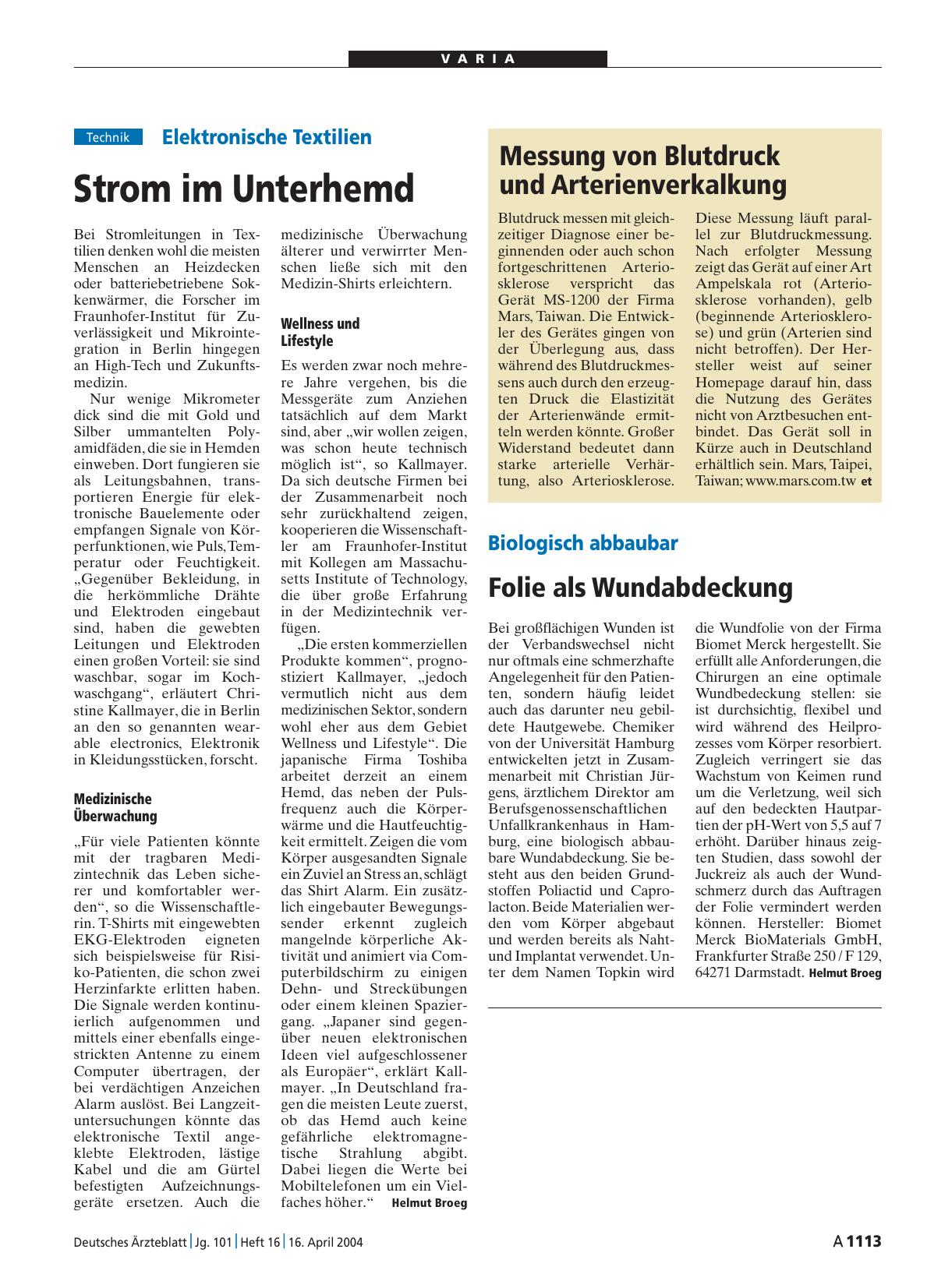 Vorschauseite 1: Messung von Blutdruck und Arterienverkalkung