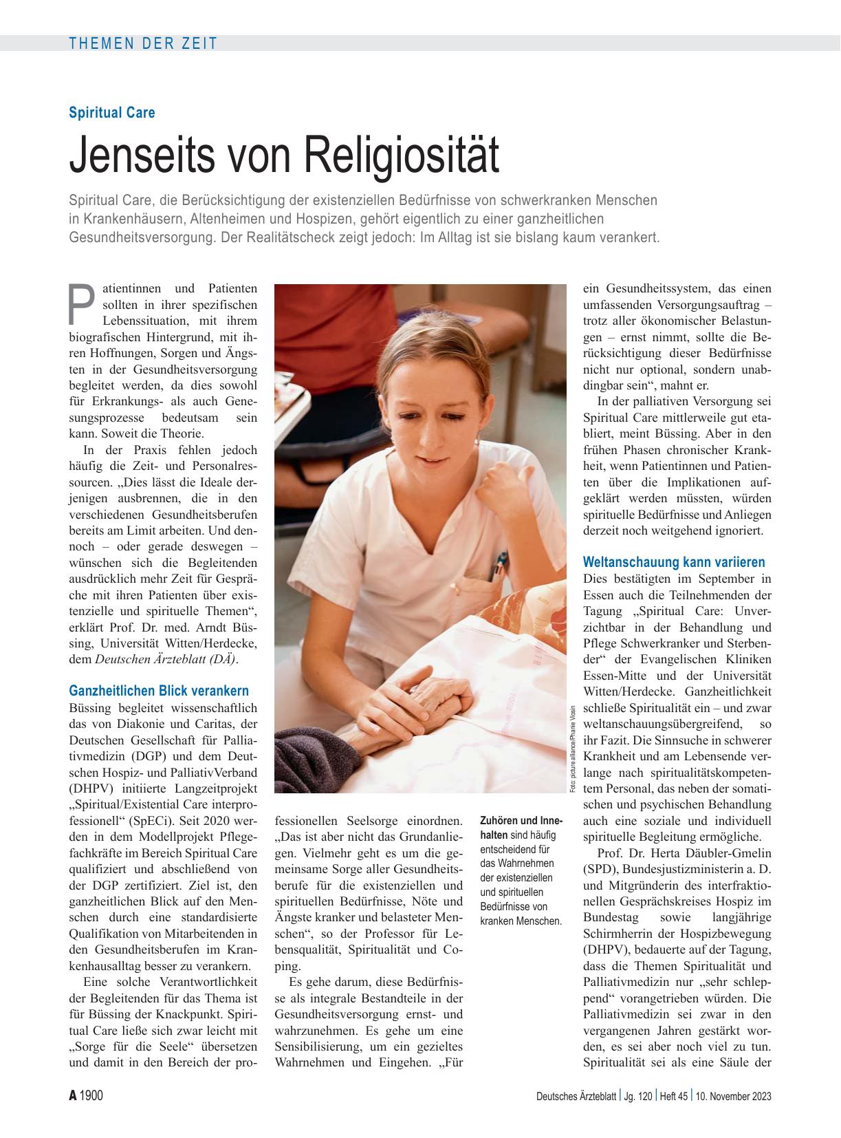 Vorschauseite 1: Spiritual Care: Jenseits von Religiosität