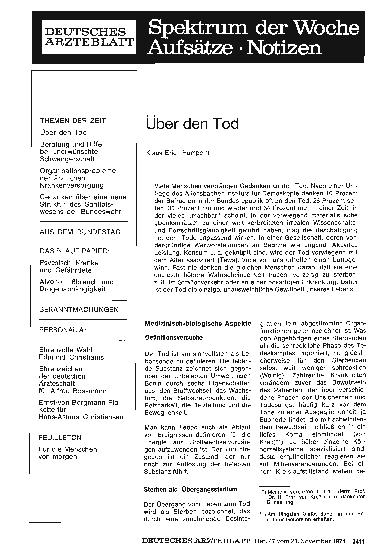 Vorschauseite 1: Über den Tod