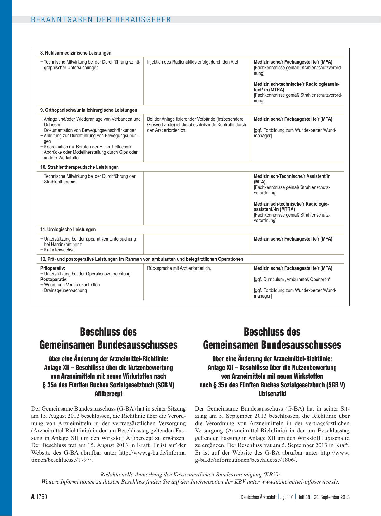 Vorschauseite 1: Beschluss des Gemeinsamen Bundesausschusses über eine Änderung der Arzneimittel-Richtlinie: Anlage XII – Beschlüsse über die Nutzenbewertung von Arzneimitteln mit neuen Wirkstoffe…