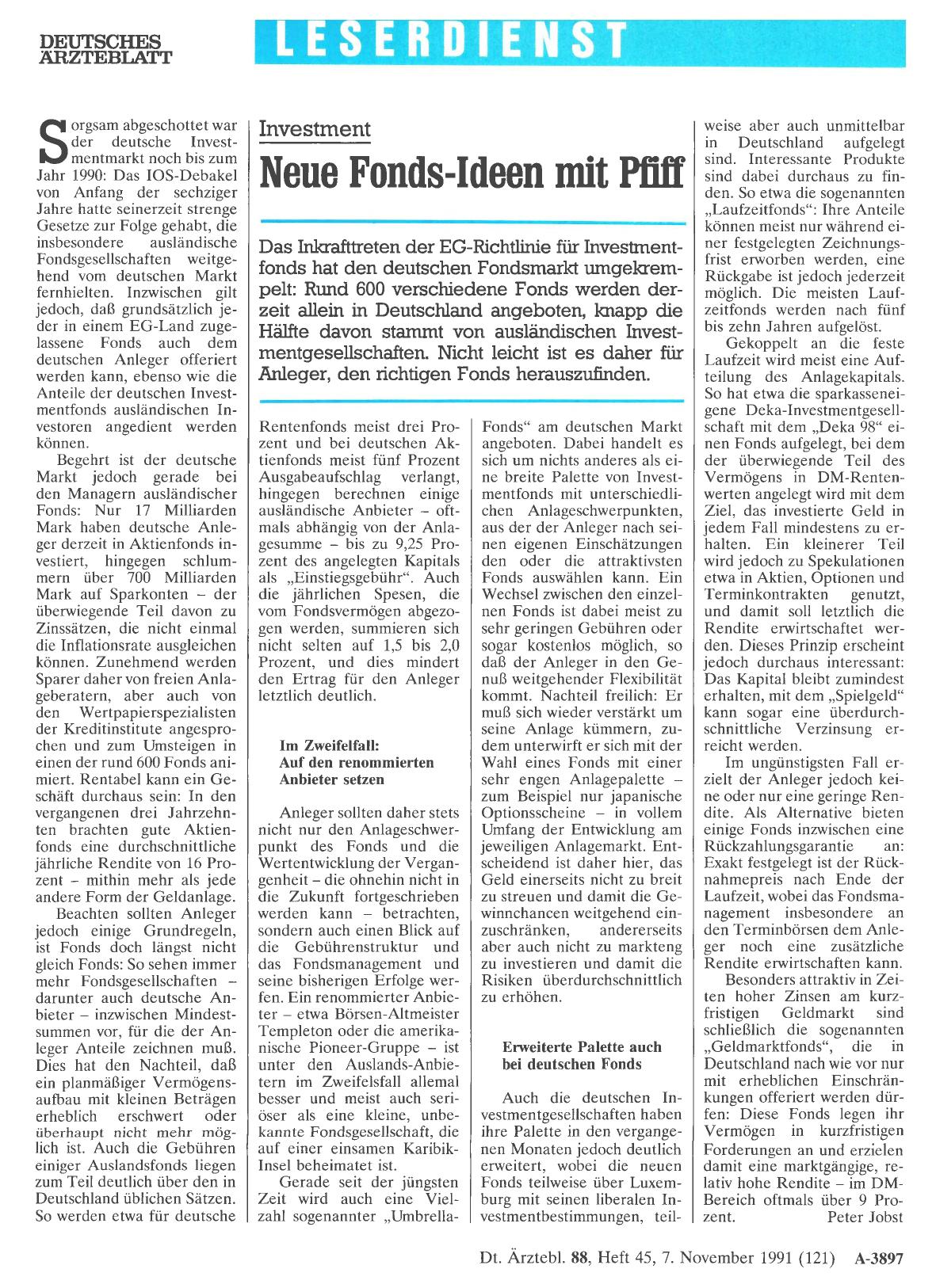 Vorschauseite 1: Investment: Neue Fonds-Ideen mit Pfiff