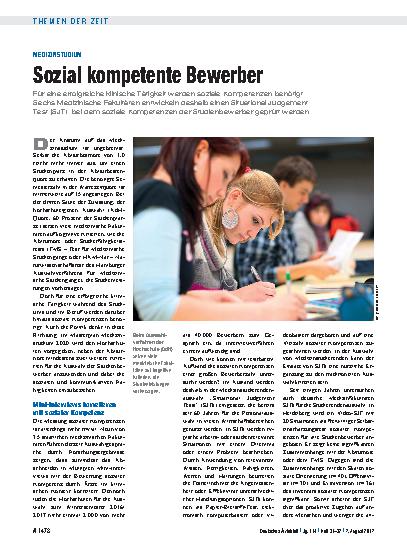 Vorschauseite 1: Medizinstudium: Sozial kompetente Bewerber