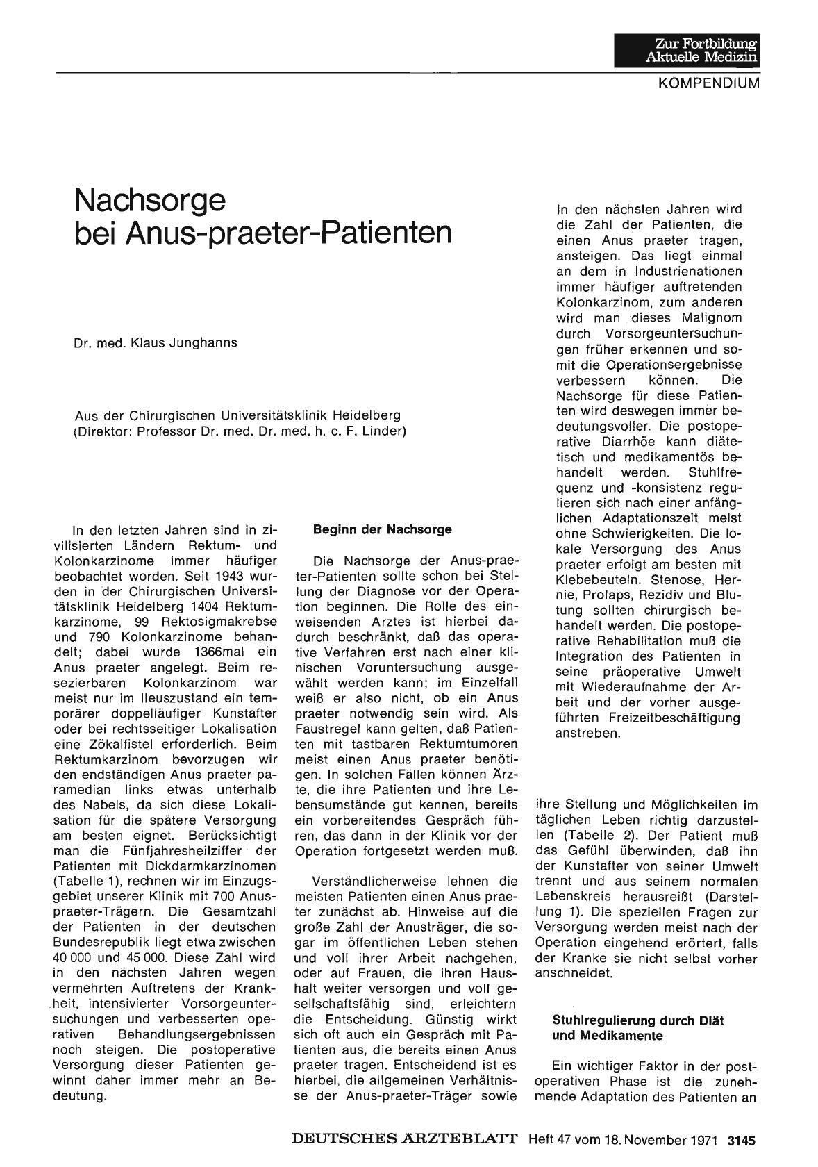 Vorschauseite 1: Nachsorge bei Anus-praeter-Patienten