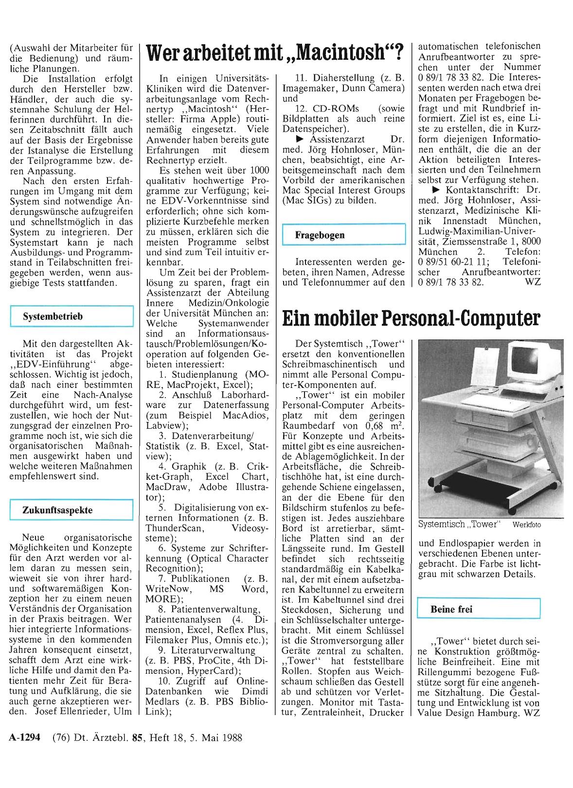 Vorschauseite 1: Wer arbeitet mit „Macintosh“?
