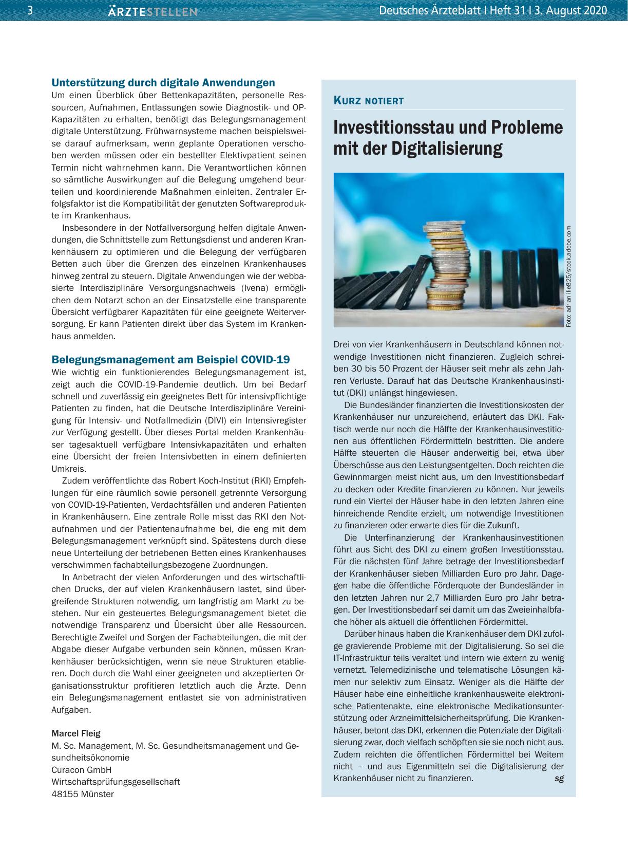 Vorschauseite 1: Investitionsstau und Probleme mit der Digitalisierung
