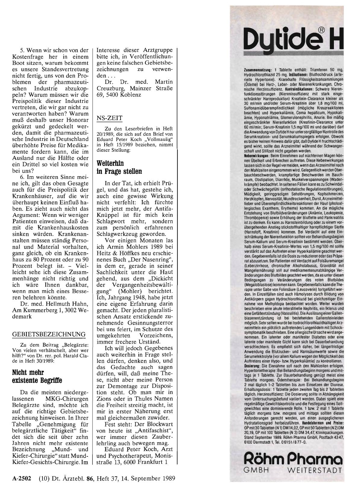 Vorschauseite 1: NS-ZEIT: Weiterhin in Frage stellen
