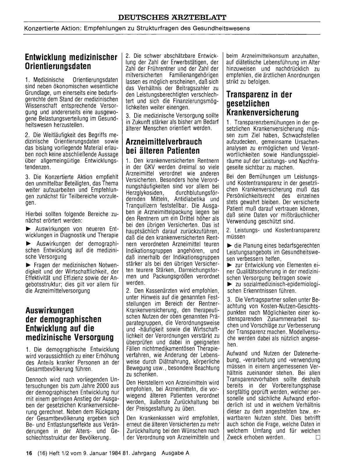 Vorschauseite 1: Konzertierte Aktion: Empfehlungen zu Strukturfragen des Gesundheitswesens